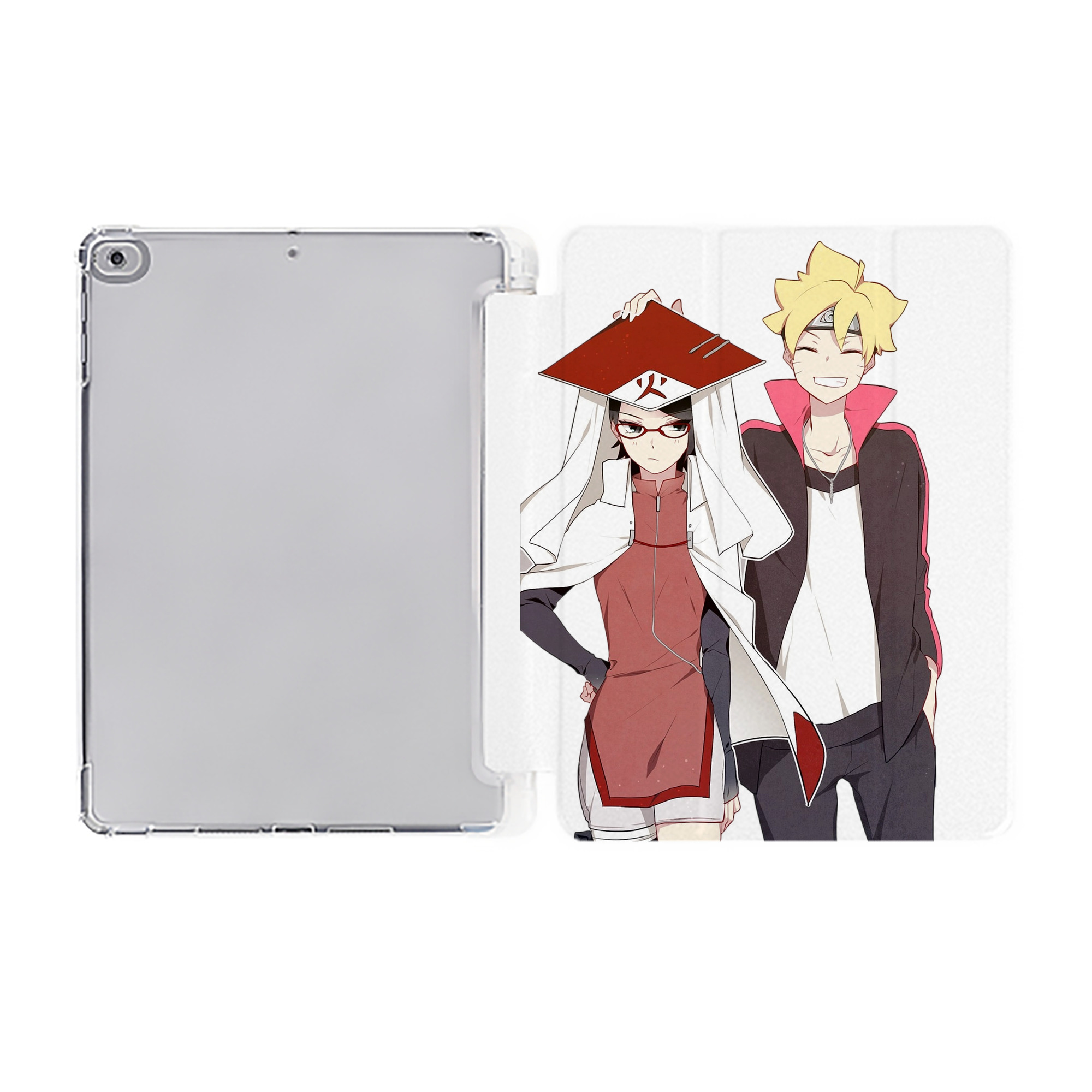 （画像用） NARUTO -ナルト- うちは サラダ Uchiha Sarada IPad ケース ペン収納付き 三つ折りスタンド PUレザー×シリコン 対応機種9.5/10.5/10.9インチ